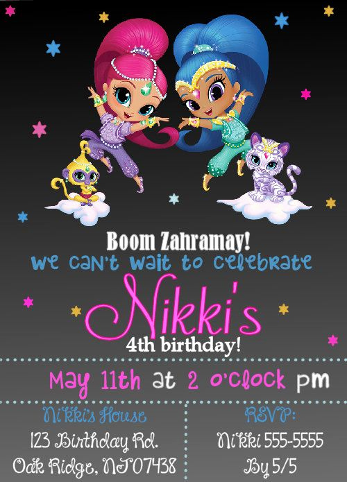 Shimmer and Shine Invitation Template Luxury Pin by Tiffani Cornett On Lillie Party