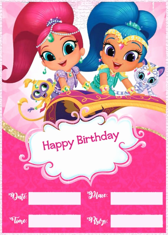 Shimmer and Shine Invitation Template New Shimmer and Shine Invitations for Girls