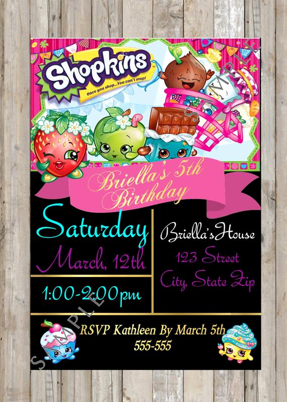 Shopkins Birthday Invitation Template Free Fresh Shopkins Invitation Shopkins Printable Birthday Invitation