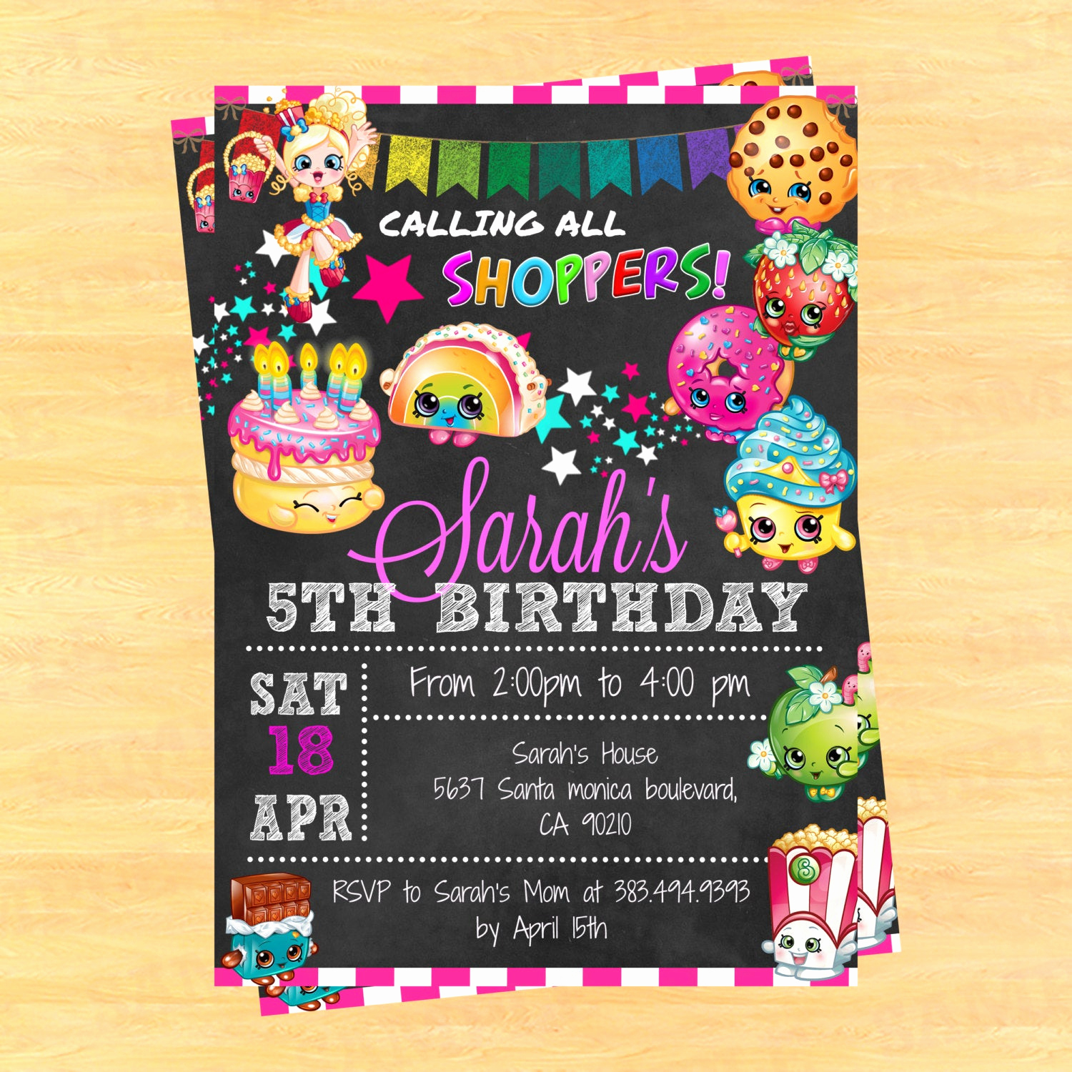 Shopkins Birthday Party Invitation Unique Printable Shopkins Birthday Party Invitation Shopkins