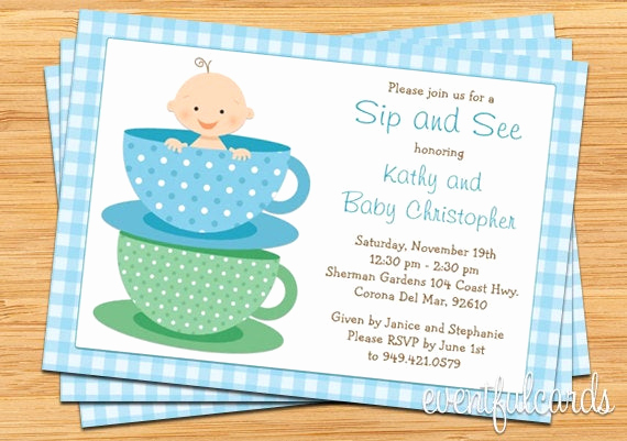 Sip and See Invitation Wording Fresh Items Similar to Sip and See Baby Shower Invitation Boy On