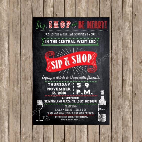 Sip and Shop Invitation Inspirational Holiday Sip N Shop Invitation Printable Holiday Shopping
