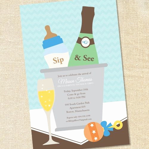 Sip N See Invitation Wording Awesome Sip and See Invites Boy