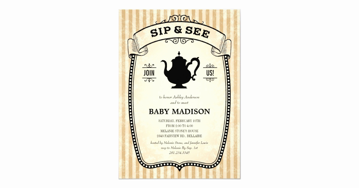 Sip N See Invitation Wording Luxury Sip and See Invitations