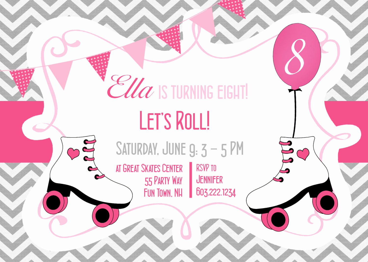 Skating Party Invitation Template Inspirational Roller Skating Birthday Party Invitation Printable