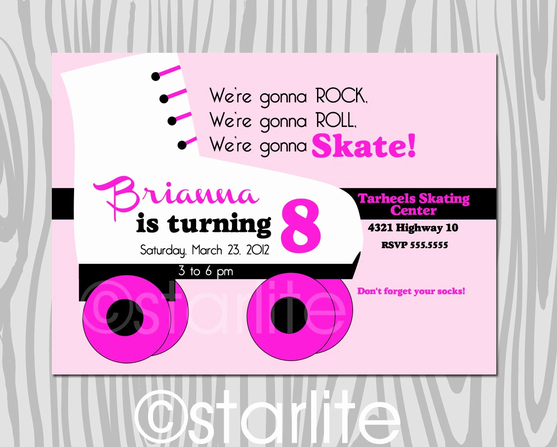 Skating Party Invitation Template Lovely 40th Birthday Ideas Roller Skate Birthday Invitation