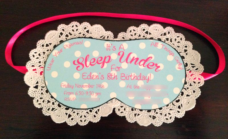 Sleep Mask Invitation Template Fresh Like Mom and Apple Pie Sleep Under Birthday Party