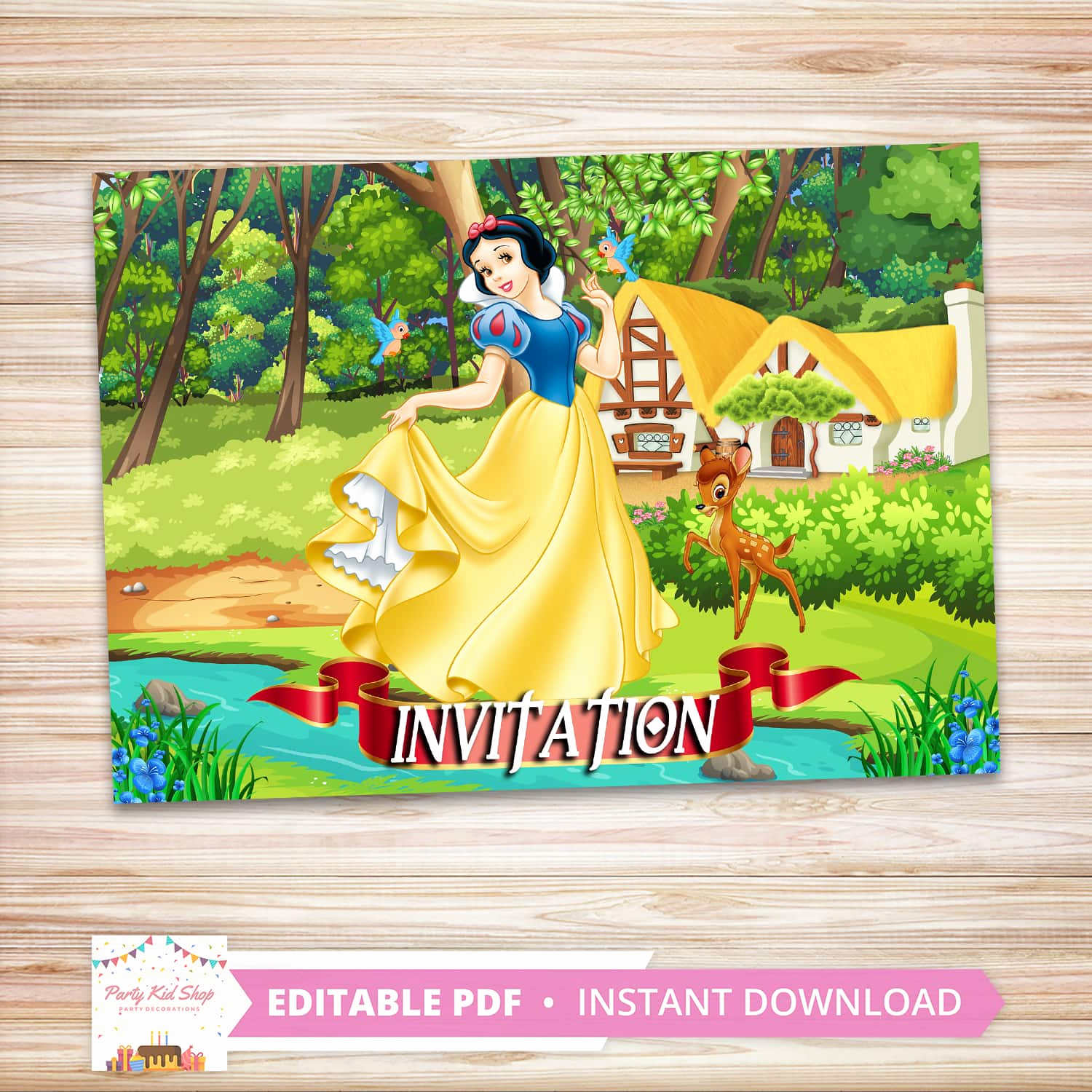 Snow White Invitation Template Luxury Snow White Invitations Diy Editable Pdf Partykidshop