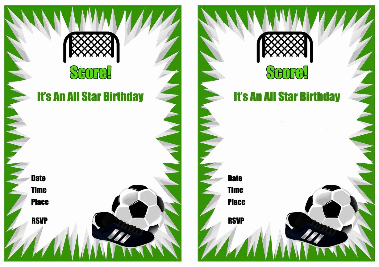 Soccer Invitation Template Free Beautiful Free Printable soccer Birthday Party Invitations