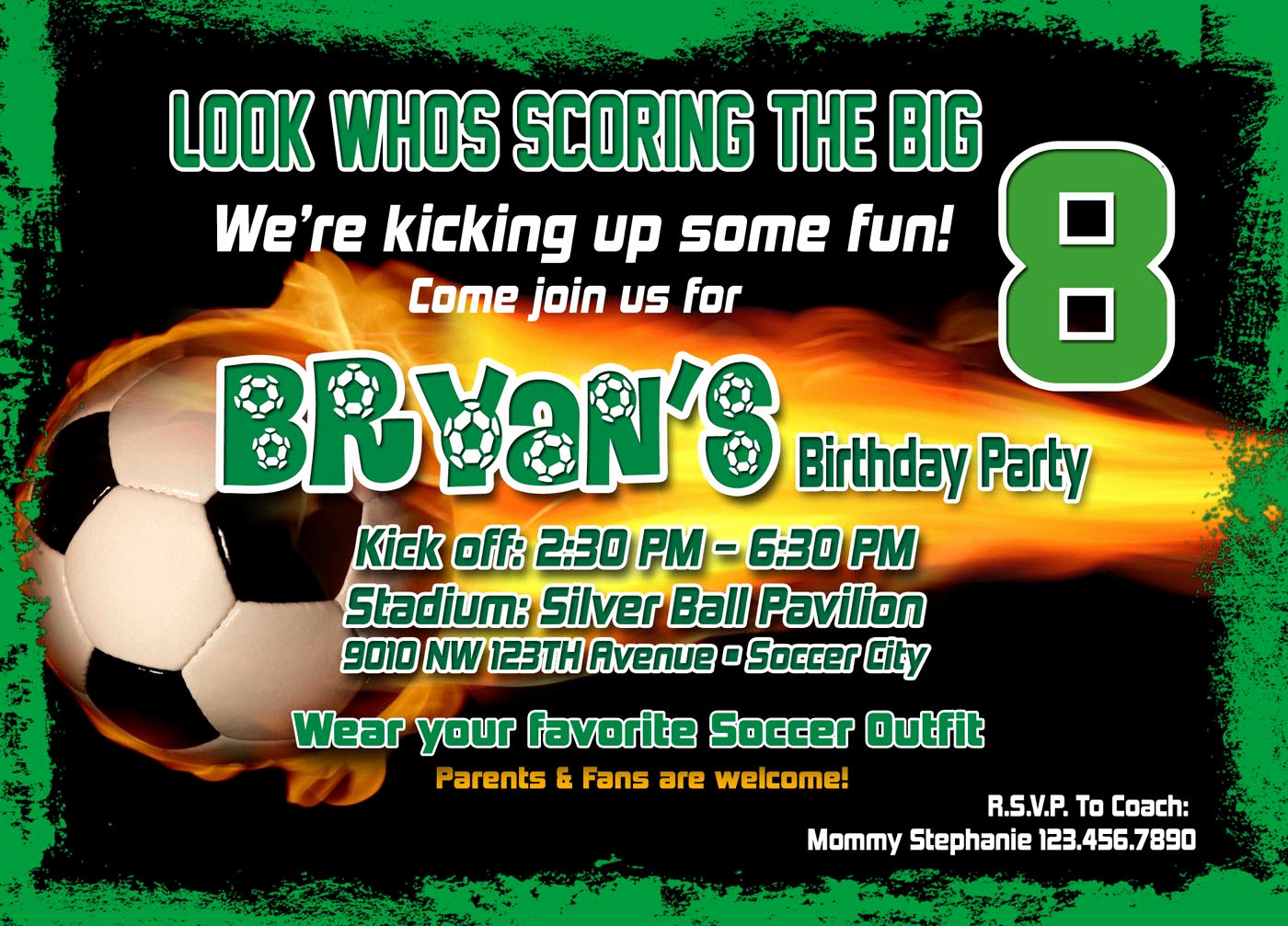Soccer Invitation Templates Free Inspirational soccer Birthday Party Invitation Template