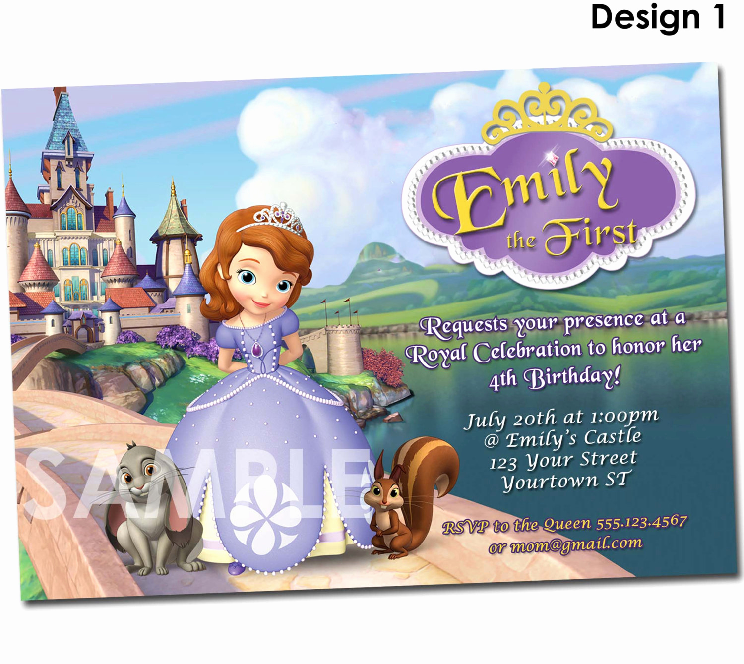 Sofia the First Invitation Templates Unique sofia the First Invitation Printable Birthday Party Invite