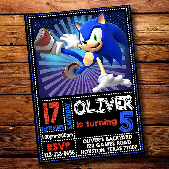 Sonic the Hedgehog Invitation Template New sonic Hedgehog Invitación sonic La Invitación De