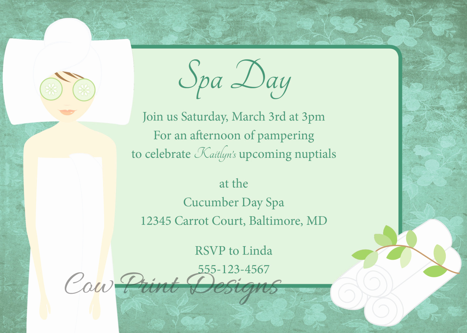Spa Party Invitation Wording Lovely Spa Day Invitation Spa Bachelorette Party Invite Spa Invite