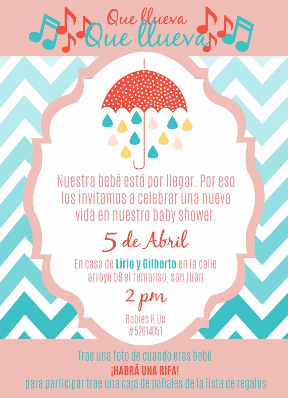 Spanish Baby Shower Invitation Wording Elegant Baby Girl Shower Invite In Spanish 5 25&quot; X 7 25