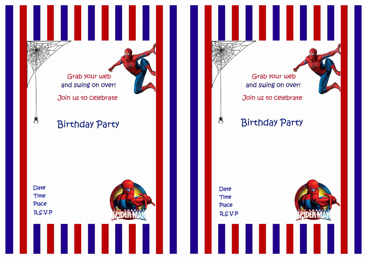 Spiderman Birthday Invitation Template Inspirational Spiderman Birthday Invitations
