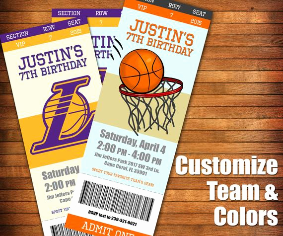 Sports Ticket Invitation Template Free Awesome Basketball Invitation Basketball Game Ticket by Lilgiggs