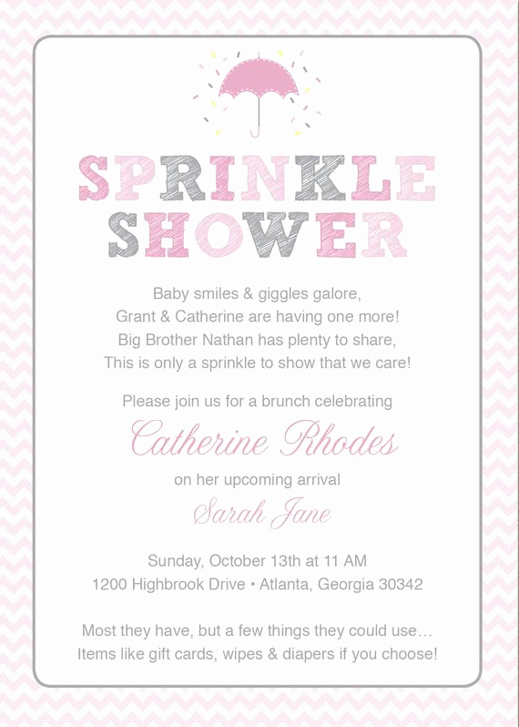 Sprinkle Baby Shower Invitation Wording Best Of Pink Baby Sprinkle Shower Invitation Pink by