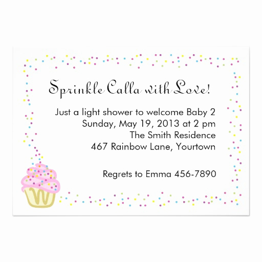 Sprinkle Shower Invitation Wording Beautiful Baby Sprinkle Shower Invitation with Pink Cupcake 5&quot; X 7