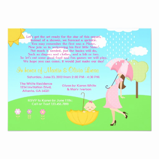 Sprinkle Shower Invitation Wording Fresh Cute Modern Mom and Baby Girl Baby Sprinkle 5x7 Paper