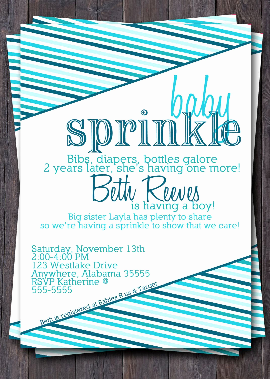 Sprinkle Shower Invitation Wording Luxury Ombre Baby Sprinkle Shower Invitation Invite Modern