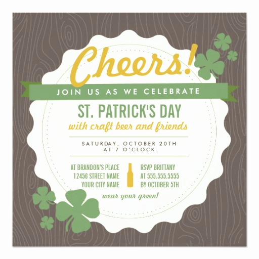 St Patrick Day Invitation New Craft Beer St Patrick S Day Invite Square Invitation Card