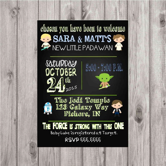 Star Wars Baby Shower Invitation Inspirational Digital Star Wars Chalkboard Style Baby Shower Invitation