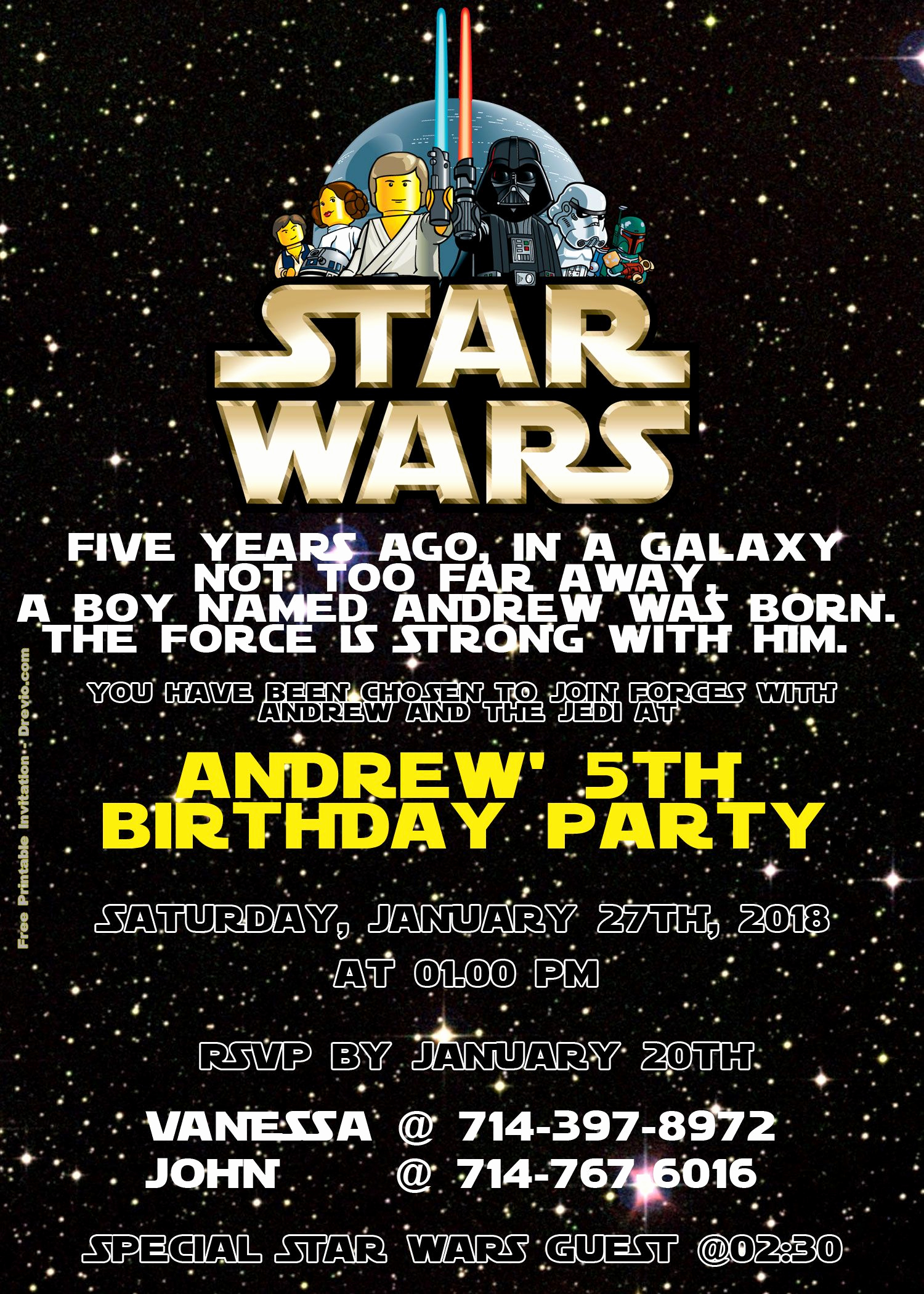 Star Wars Birthday Invitation Template New Free Lego Star Wars Birthday Invitation Psd