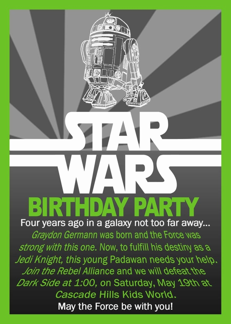 Star Wars Birthday Invitation Wording Unique Star Wars Birthday Invitation