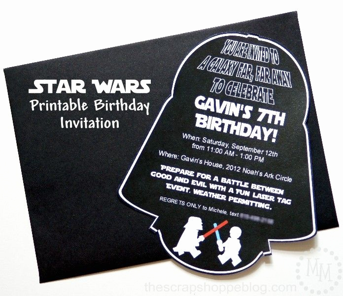 Star Wars Invitation Printable Free Beautiful Star Wars Darth Vader Printable Birthday Invitation