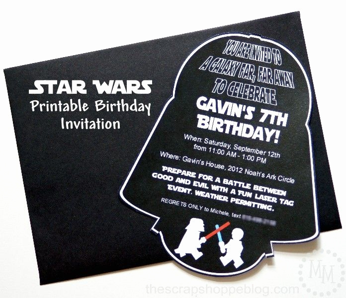 Star Wars Invitation Printable Free Best Of Star Wars Darth Vader Printable Birthday Invitation