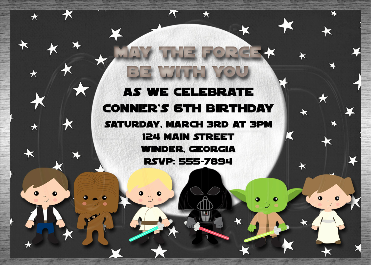 Star Wars Invitation Printable Free Luxury Galaxy Star Wars Invitation Inspired Boy or by