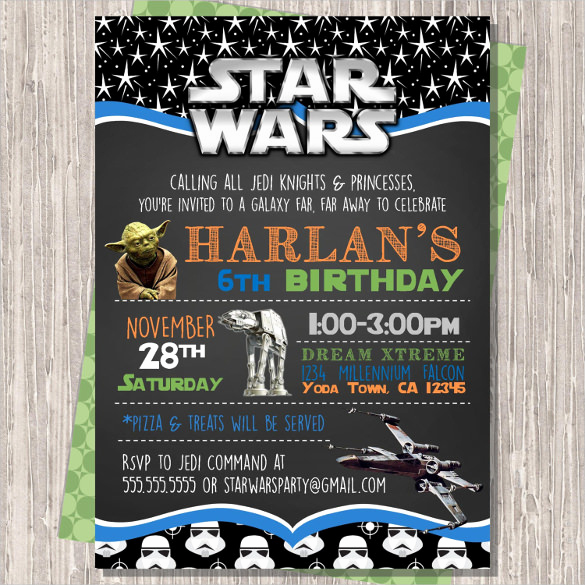 Star Wars Invitation Template New 20 Star Wars Birthday Invitation Template Word Psd