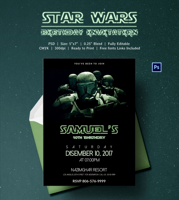 Star Wars Party Invitation Template Inspirational 23 Star Wars Birthday Invitation Templates – Free Sample