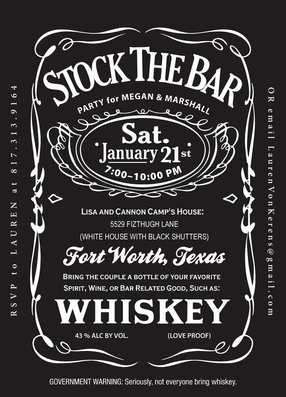 Stock the Bar Invitation Best Of Jack Daniels Stock the Bar Shower Invitation