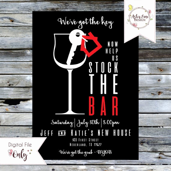Stock the Bar Invitation Best Of Stock the Bar House Warming Party Invite by