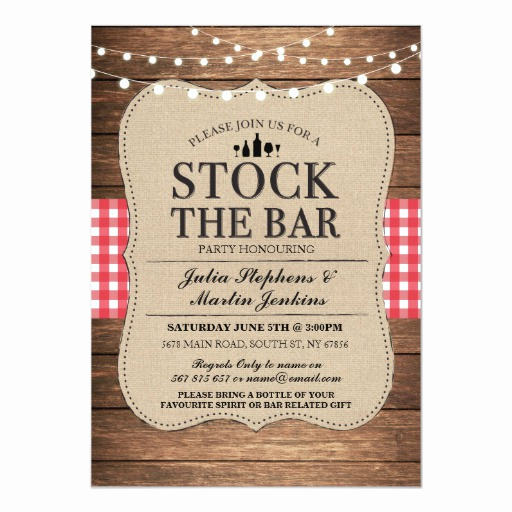 Stock the Bar Invitation New Stock the Bar Rustic Party Engagement Invitation