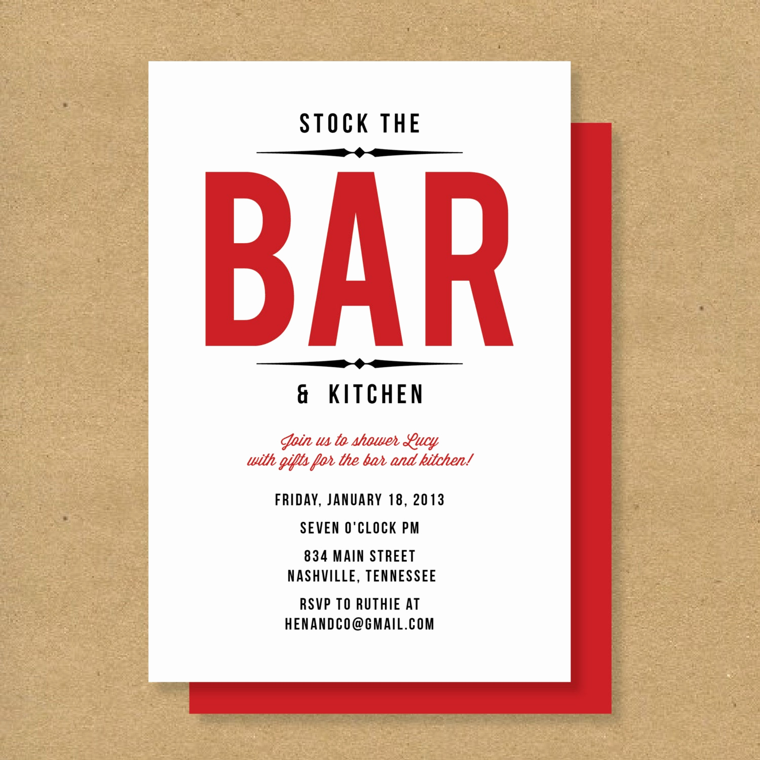 Stock the Bar Invitation Wording Awesome Bridal Shower Invitation Stock the Bar Kitchen by Henandco