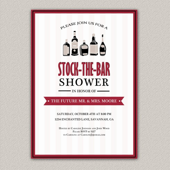 Stock the Bar Invitation Wording Fresh Stock the Bar Shower Invitation Custom by Enchanteddesigns4u