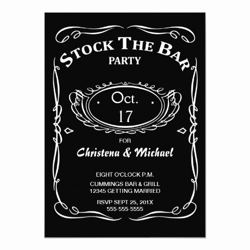 Stock the Bar Invitation Wording New Old Fashioned Stock the Bar Shower Invitation