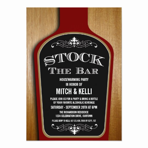 Stock the Bar Invitation Wording Unique Stock the Bar Housewarming Party Invitations