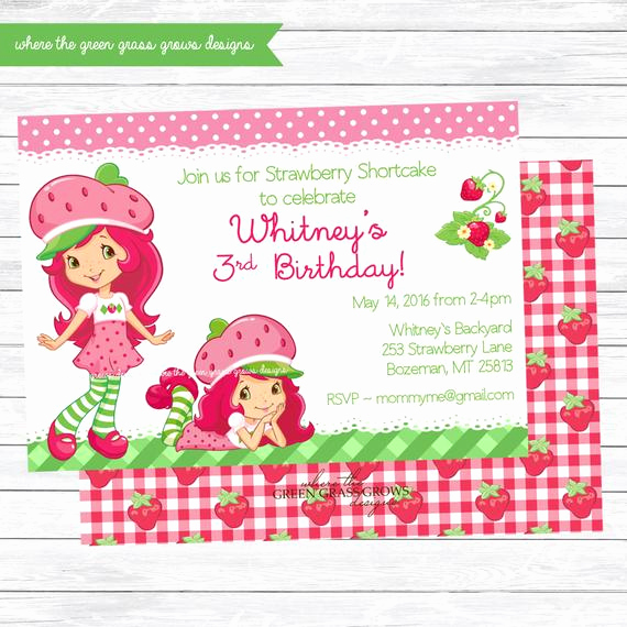 Strawberry Shortcake Invitation Template Free Awesome Strawberry Shortcake Birthday Invitation Printable