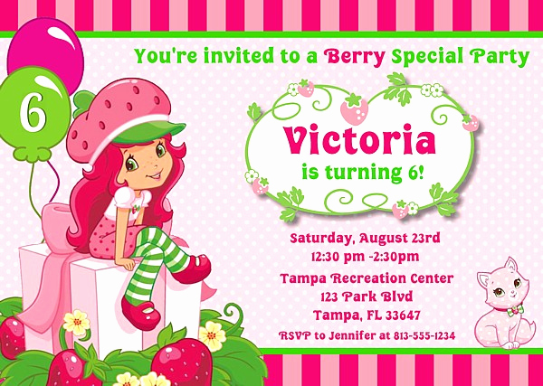 Strawberry Shortcake Invitation Template Free Lovely Free Printable Strawberry Shortcake Birthday Party