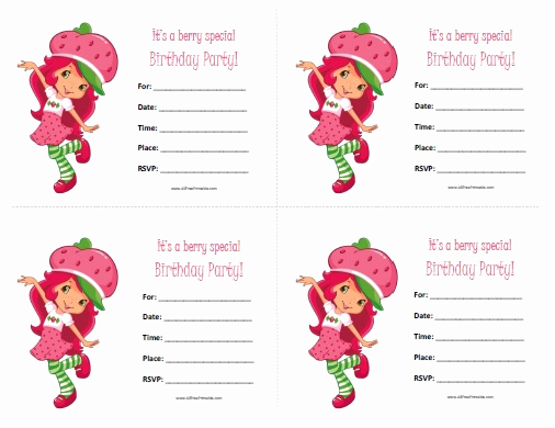 Strawberry Shortcake Invitation Templates Awesome Strawberry Shortcake Birthday Invitations Free Printable
