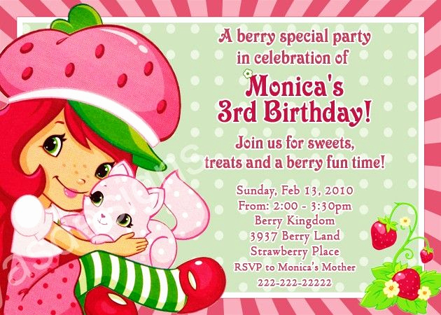 strawberry shortcake invitations