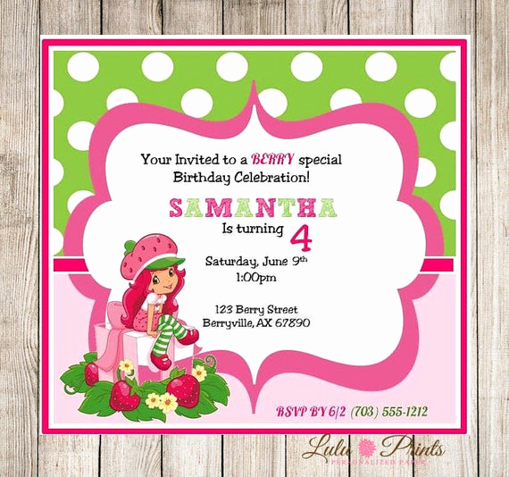 Strawberry Shortcake Invitation Templates New Strawberry Shortcake Printable Invitation by Lulupaperprints