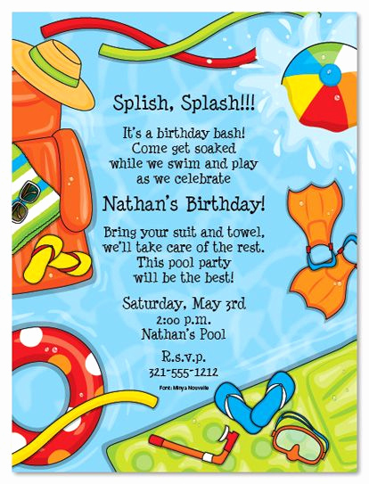 Summer Party Invitation Wording Best Of Summer Splash Birthday Party Invitations