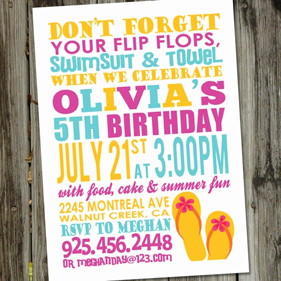 Summer Party Invitation Wording Inspirational Summer Fun Printable Swim Party Birthday Invitation