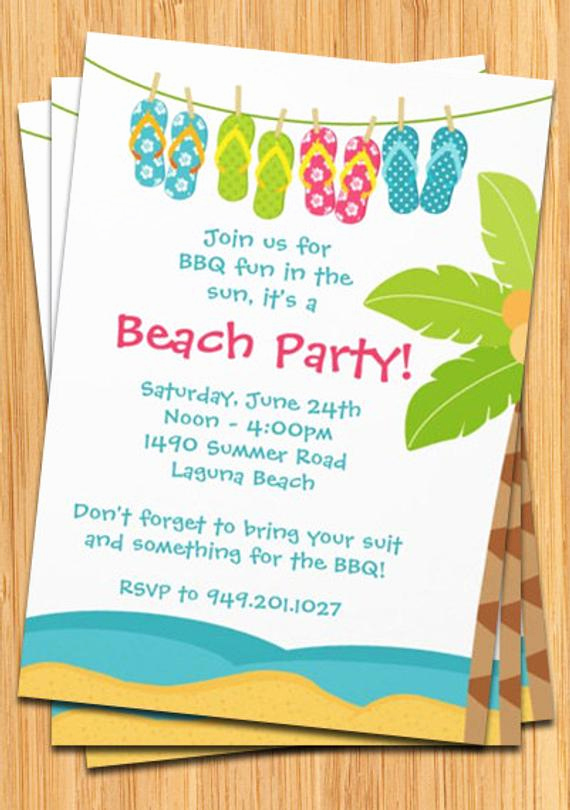 Summer Party Invitation Wording New Summer Beach Party Invitation