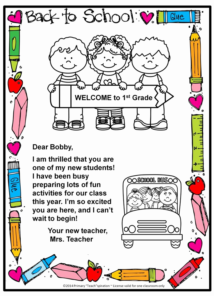 Sunday School Invitation Letter Inspirational Back to School Wel E Letter and Postcard Editable