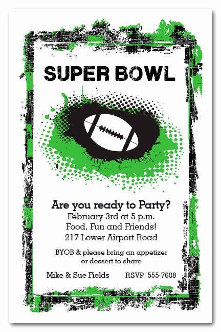 Super Bowl Invitation Ideas New Grunge Football Super Bowl Party Invitations